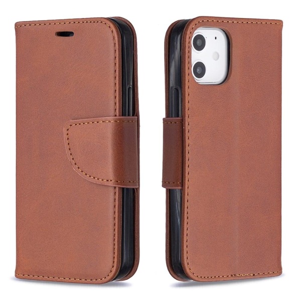 iPhone 12 Mini - Solid Plånboksfodral - Brun Brown Brun