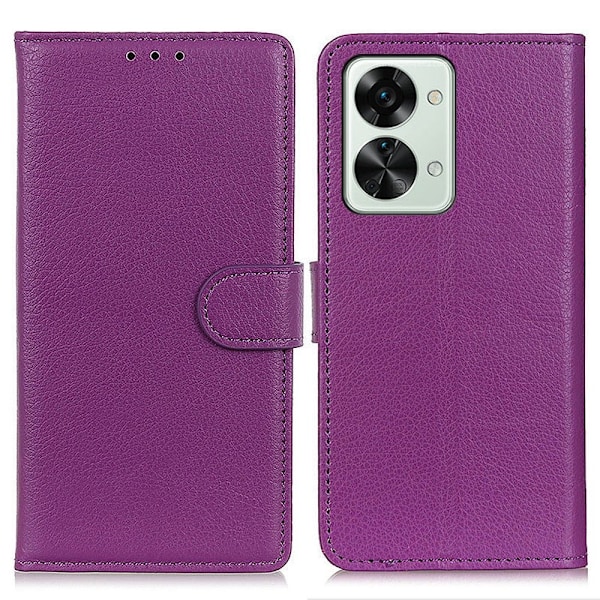 OnePlus Nord 2T 5G Fodral Litchi Läder Lila