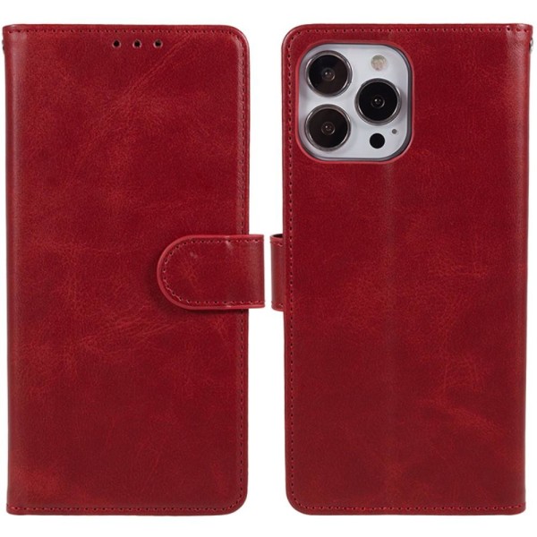 iPhone 15 Fodral PU Läder Röd