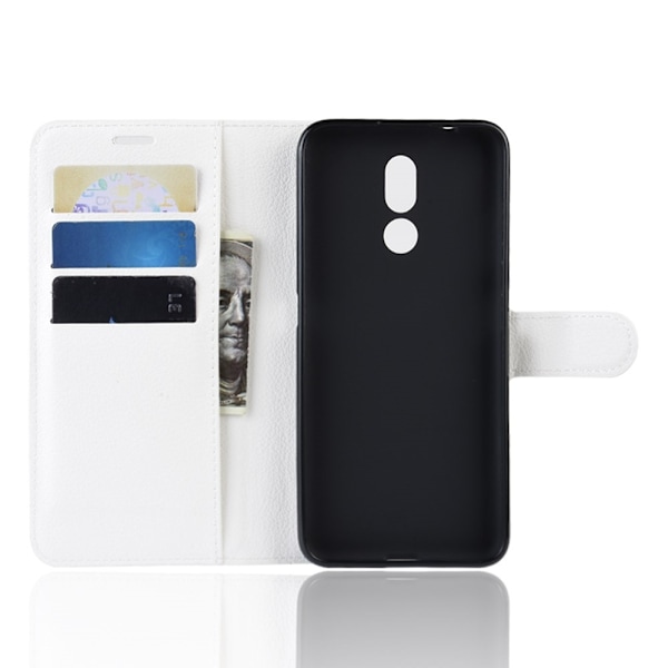 Nokia 3.2 - Litchi Plånboksfodral - Vit White Vit