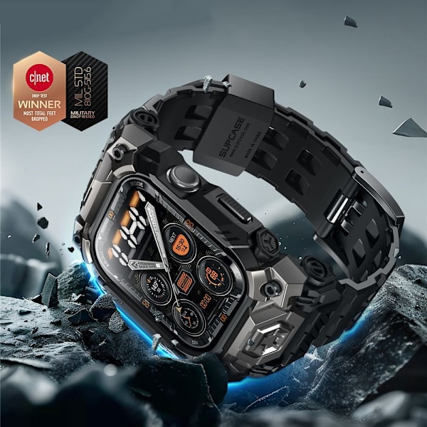 Supcase Apple Watch 10 46 mm Armband Unicorn Beetle Ore Svart