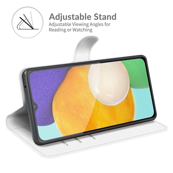 Samsung Galaxy A04s / A13 5G Fodral Litchi Läder Vit