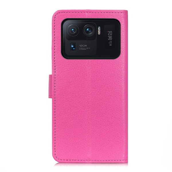 Xiaomi Mi 11 Ultra - Litchi Läder Fodral - Rosa Pink Rosa