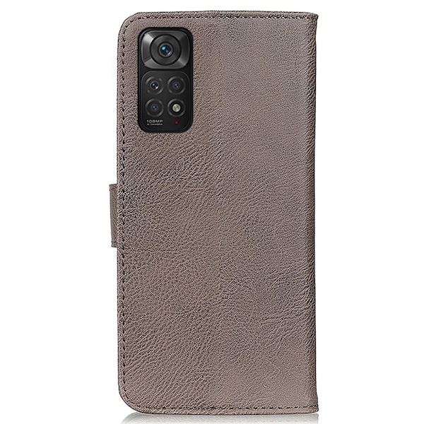 KHAZNEH Xiaomi Redmi Note 11 4G Fodral Läder Grå