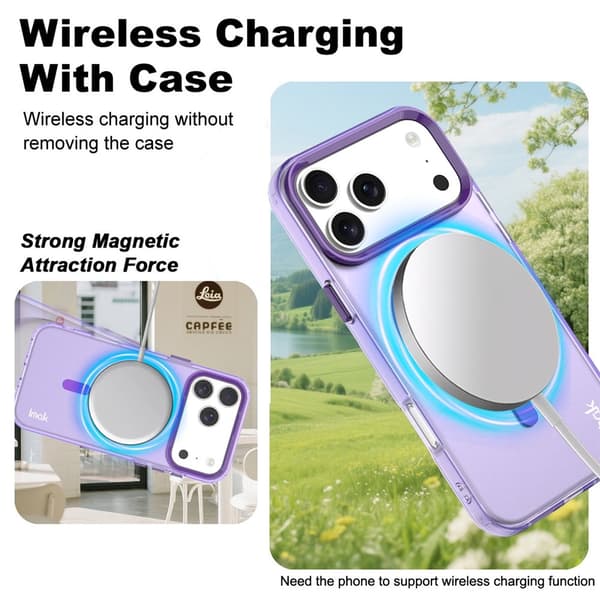 IMAK iPhone 17 Pro Max Skal MagSafe Anti Drop Lila