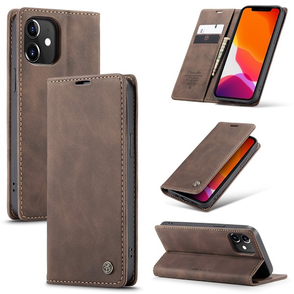 iPhone 12 / 12 Pro - CASEME Vintage Fodral - Brun Brown Brun