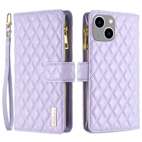 BINFEN iPhone 15 Plus Fodral Diamond Multifunktionell Lila