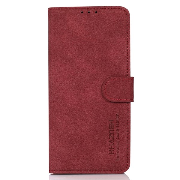 KHAZNEH Xiaomi Redmi 10 5G Fodral Retro Läder Röd