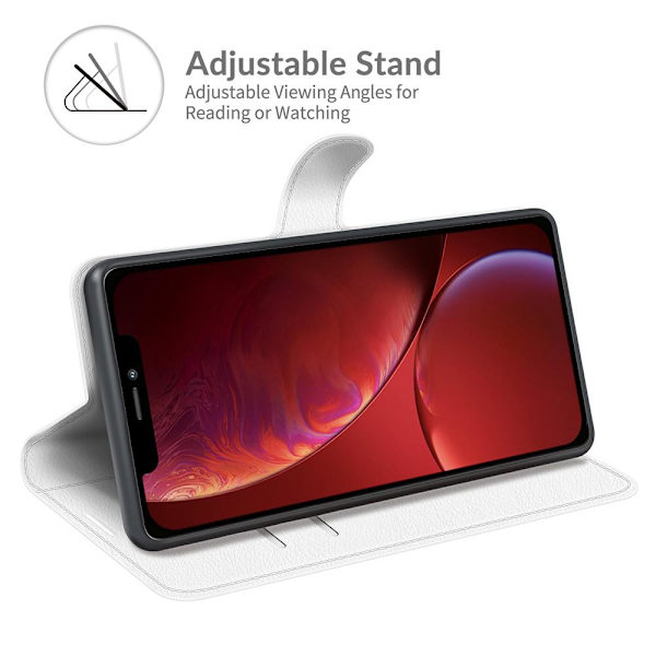 iPhone 13 Mini Fodral Litchi Läder Vit Vit