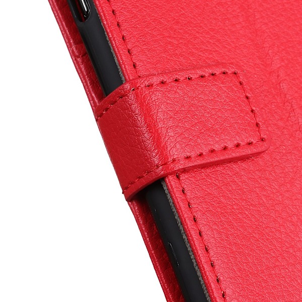 OnePlus 8T / 8T+ - Litchi Läder Fodral - Röd Red Röd