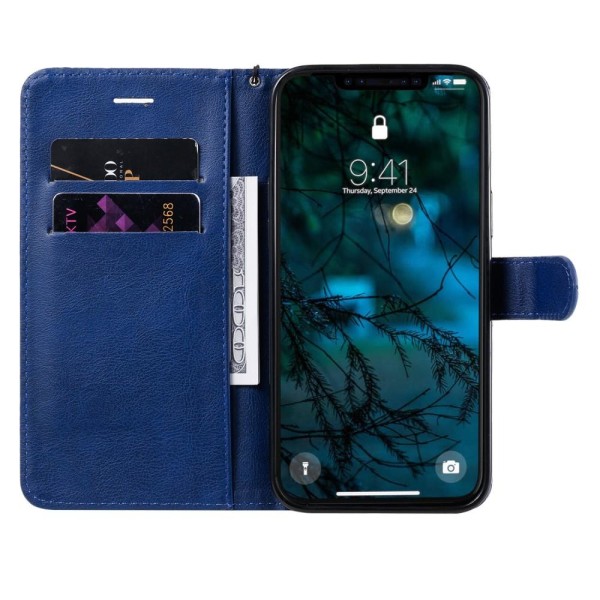 iPhone 12 Pro Max - Solid Plånboksfodral - Blå Blue Blå