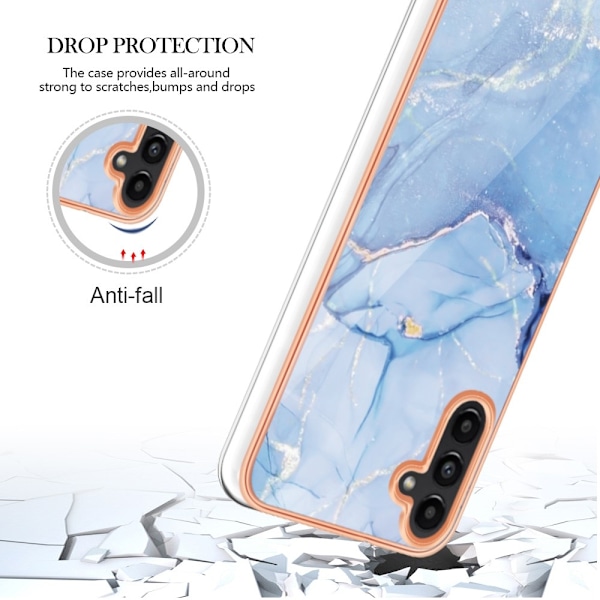 Samsung Galaxy A34 5G Skal Marmor TPU Blå
