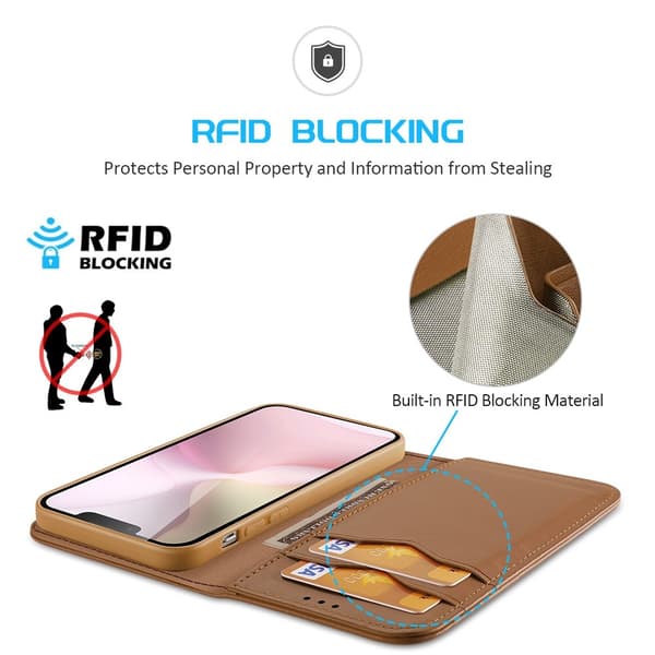 DUX DUCIS iPhone 17e / 16e Fodral HIVO Äkta Läder Brun