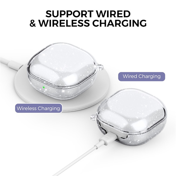 AHASTYLE Galaxy Buds 2/2 Pro/Pro/Live Skal TPU Glitter