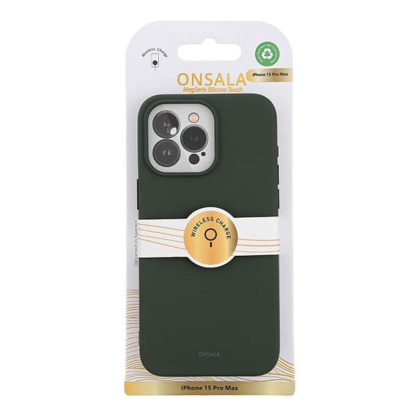 ONSALA iPhone 15 Pro Max MagSafe Skal Med Silikonyta Olivgrön