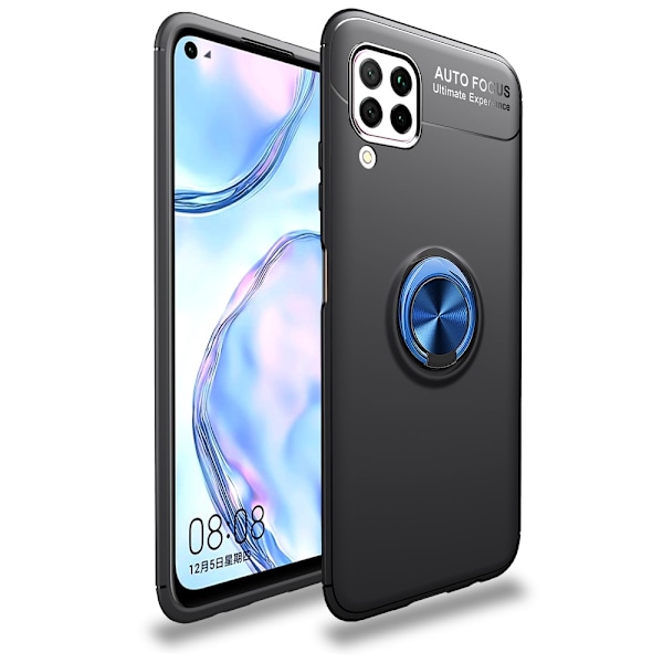 Huawei P40 Lite - Kickstand Ringskal - Svart/Blå Svart/Blå Svart/Blå