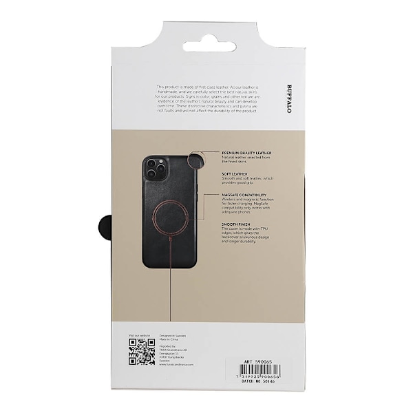 Buffalo iPhone 14 Plus Skal MagSeries Läder Svart