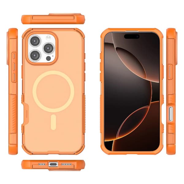 iPhone 16 Pro Skal MagSafe Shockproof Hybrid Orange