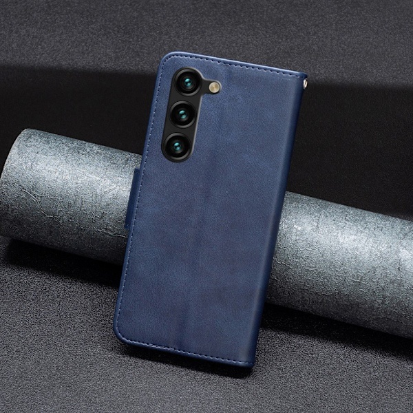 Galaxy S25 Plus / S24 Plus Fodral Solid Shark Läder Blå