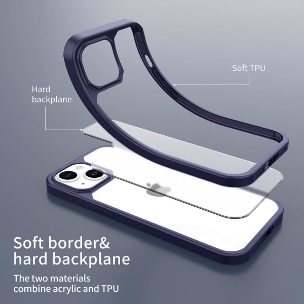 LEEU DESIGN iPhone 15 Skal Hybrid Matt Blå