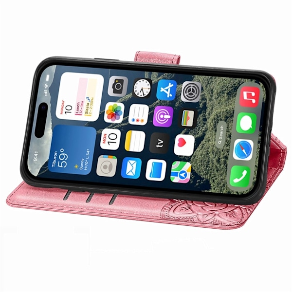 iPhone 16e Fodral Med Fjäril Tryck Rosa
