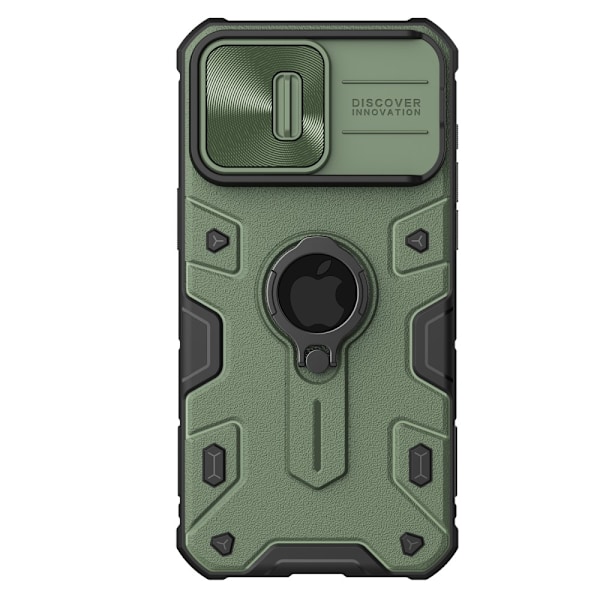 NILLKIN iPhone 15 Pro Max Skal CamShield Armor Ring Grön
