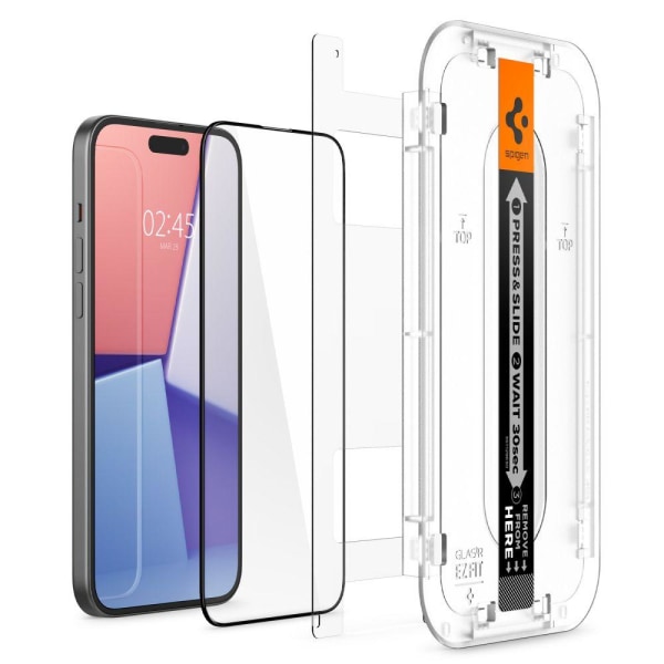 Spigen iPhone 15 Plus GLAS.tR FC "Ez Fit" Skärmskydd Svart