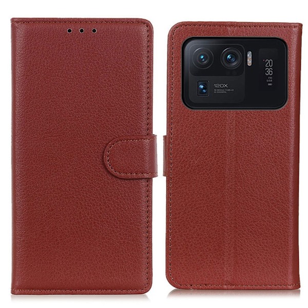 Xiaomi Mi 11 Ultra - Litchi Läder Fodral - Brun Brown Brun