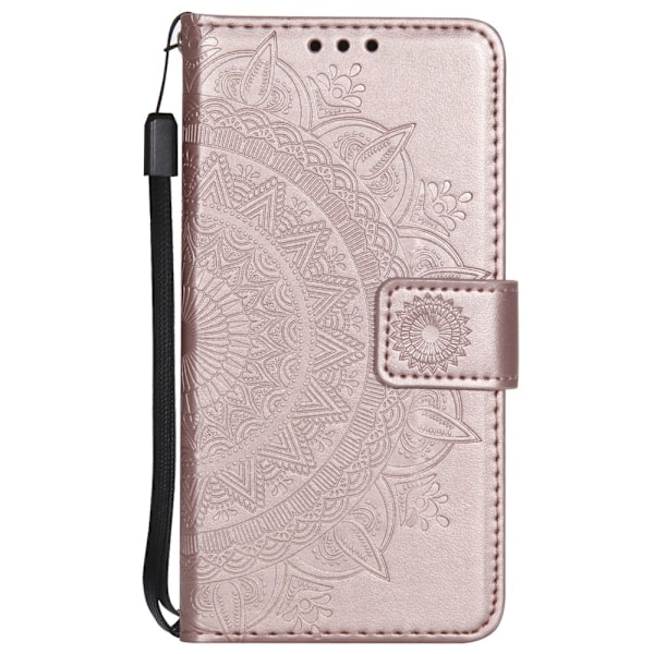 iPhone 16e Fodral Mandala Läder Roséguld