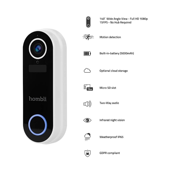 Hombli Smart Dörrklocka Pack Vit