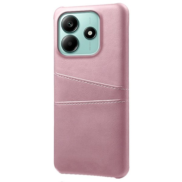 Xiaomi Redmi Note 14 5G Skal Läderbelagt Med Kortfack Roséguld
