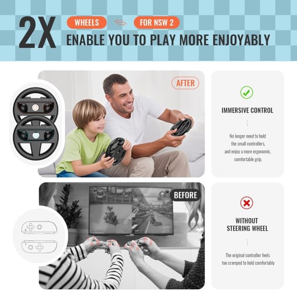 JYS 2 st Nintendo Switch 2 Joy-Con Ratt Svart