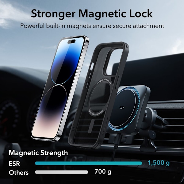 ESR iPhone 14 Pro Skal CH MagSafe HaloLock Frostad Svart