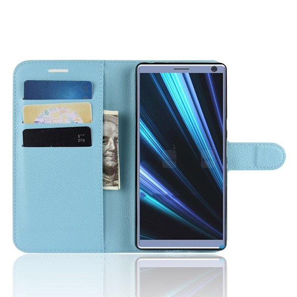 Sony Xperia 10 Plus - Litchi Plånboksfodral - Ljus Blå LightBlue Ljus Blå