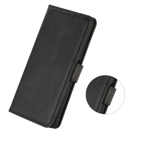 Motorola Moto G73 5G Fodral Solid Läder Svart