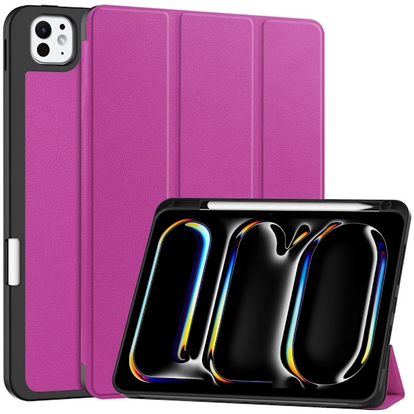 iPad Pro 11 2024 Fodral Tri-Fold Pennhållare Lila