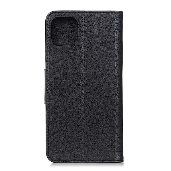 iPhone 12 Pro Max - Litchi Fodral - Svart Black Svart