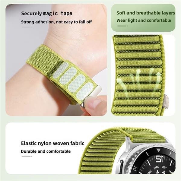 Galaxy Watch 8 46/44/40 mm Armband Nylon Loop Svart