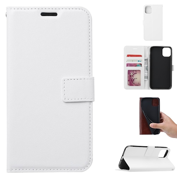 Huawei Y5p - Crazy Horse Plånboksfodral - Vit White Vit