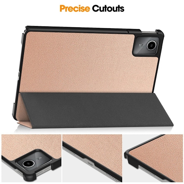 Lenovo Tab M11 Fodral Tri-Fold Läder Roséguld