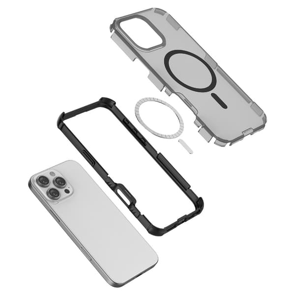 iPhone 16 Pro Skal MagSafe Shockproof Hybrid Vit