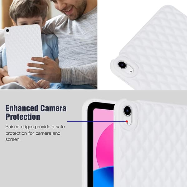 iPad Air 2026-2020 Skal Diamond Textur TPU Vit