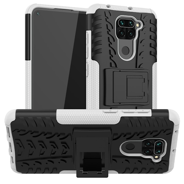 Xiaomi Redmi Note 9 - Ultimata Stöttåliga Skalet med Stöd - Vit White Vit