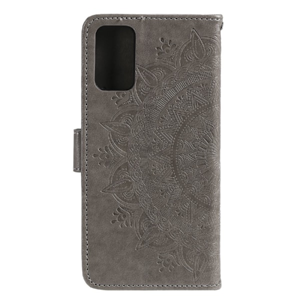 Samsung Galaxy A03s Fodral Mandala Läder Grå
