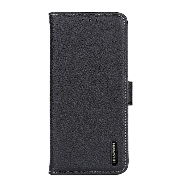 Xiaomi Mi 11 Ultra - KHAZNEH Äkta Läder Litchi Fodral - Svart Black Svart