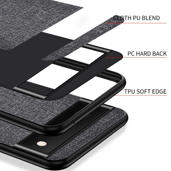Google Pixel 8 Skal Tygmönstrat Hybrid Svart
