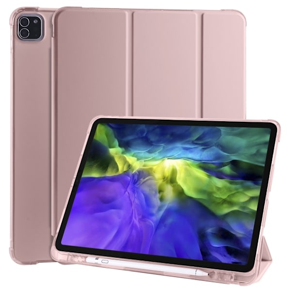 iPad Pro 12.9 (2018/2020) - Tri-Fold med pennhållare - Roséguld Roséguld Roséguld