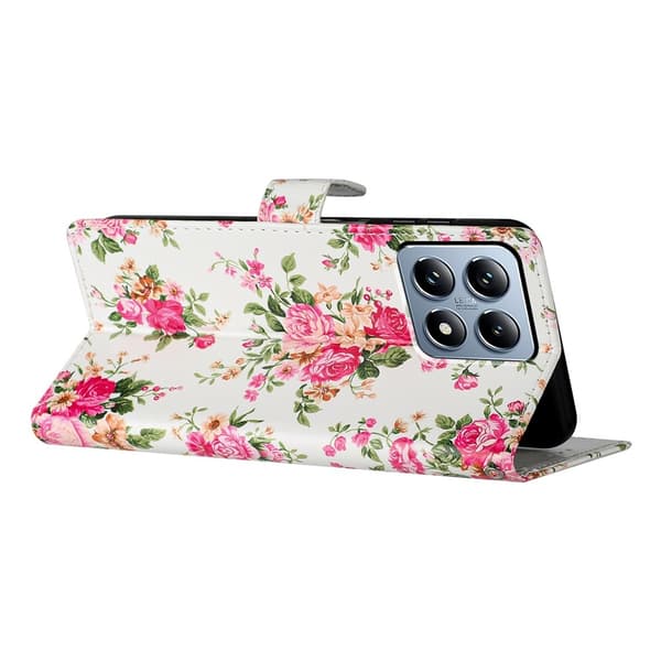 Xiaomi 15T Pro Fodral Med Tryck Rosa Blommor