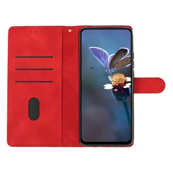 iPhone 18 Pro Max/17 Pro Max Fodral Med Blommigt Tryck Läder Röd