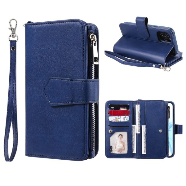 iPhone 12 / 12 Pro - 2in1 Magnet Skal / Plånboksfodral - Blå Blue Blå